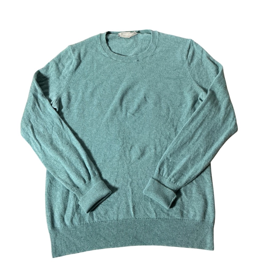 Everlane Cashmere Luxury Crewneck Sweater Women M Blue Minimalist Preppy